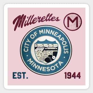 Minneapolis Millerettes • AAGPBL Patch • Minneapolis, Minnesota Magnet